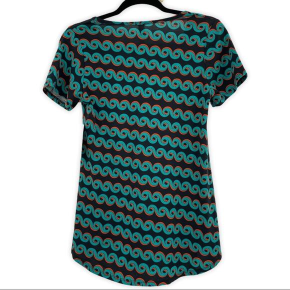 Lularoe Classic T Womens Top T Shirt Ocean Waves Beach Squiggle XXS NEW - Picture 2 of 9